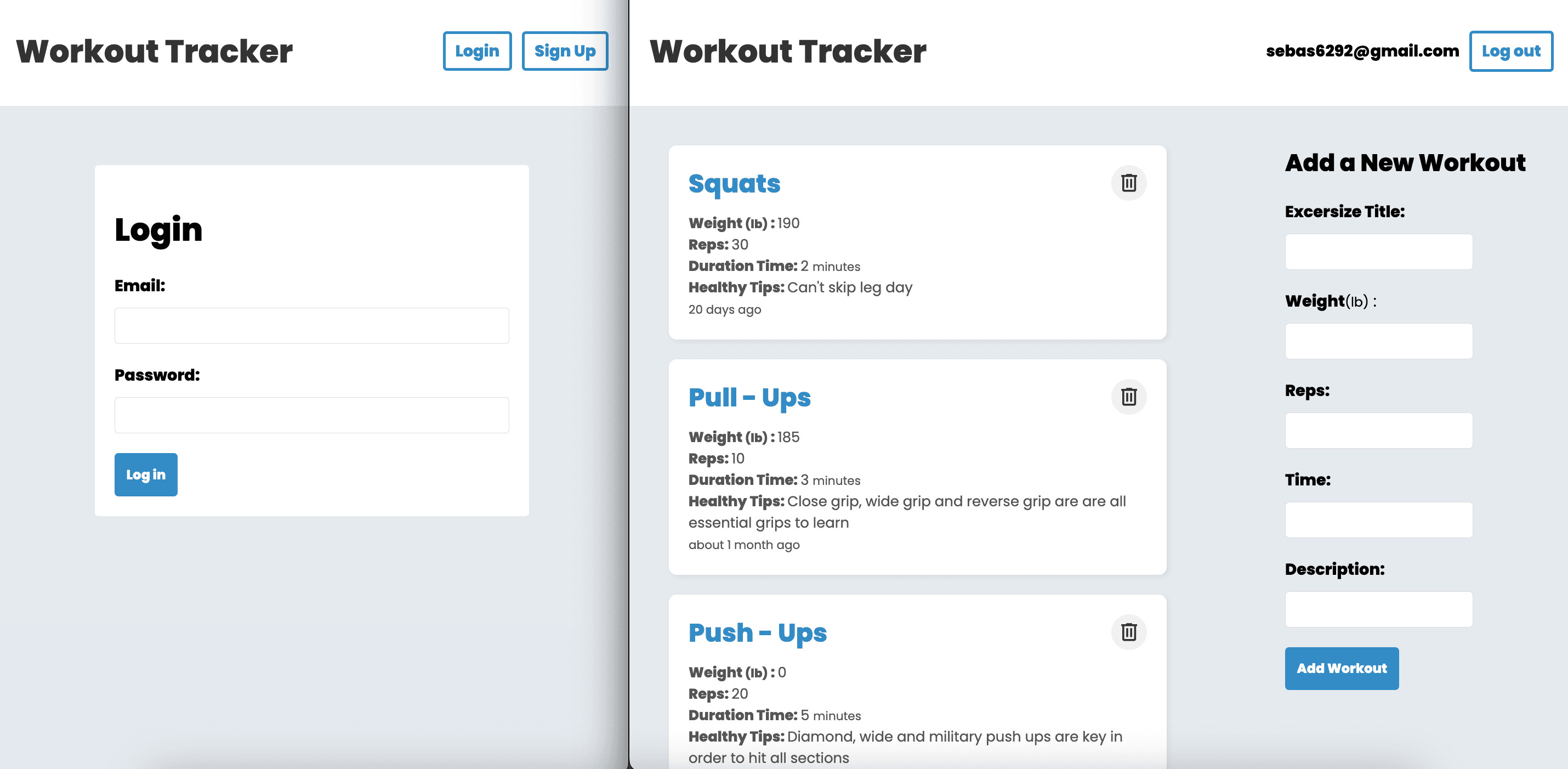 workout tracker